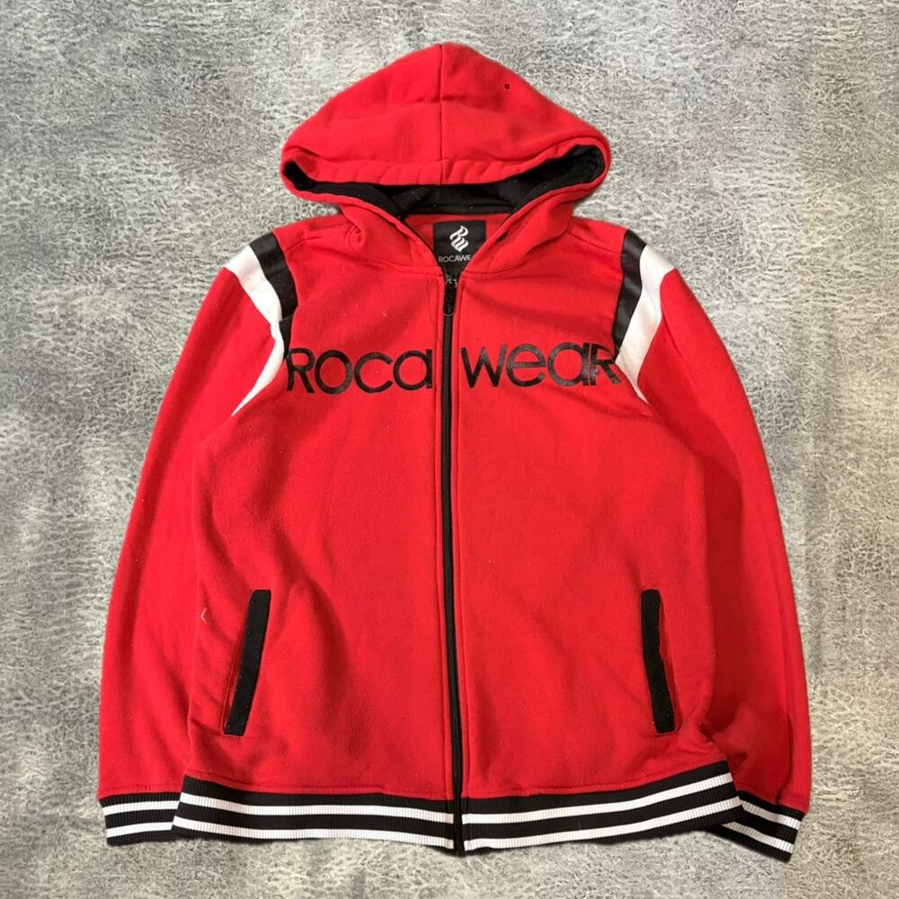 Rocawear Red Contrast Zip Up Hoodie